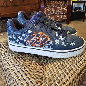 Heelys Navy Gray Red Lace Up Skate Fitness Shoes Size 8